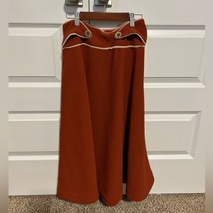 Anthropologie (Maeve) Contrast Skirt Burnt/Rust Orange (SIZE 6)